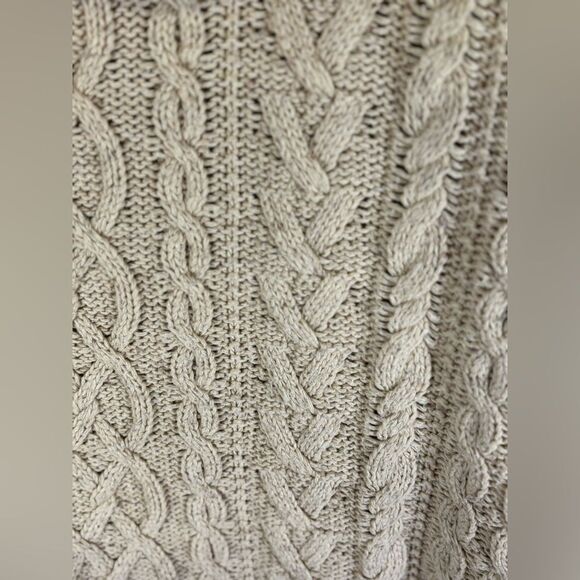 Lauren Ralph Lauren Cream Classic Cable Knit Cottagecore Turtleneck Sweater XL - Picture 5 of 13